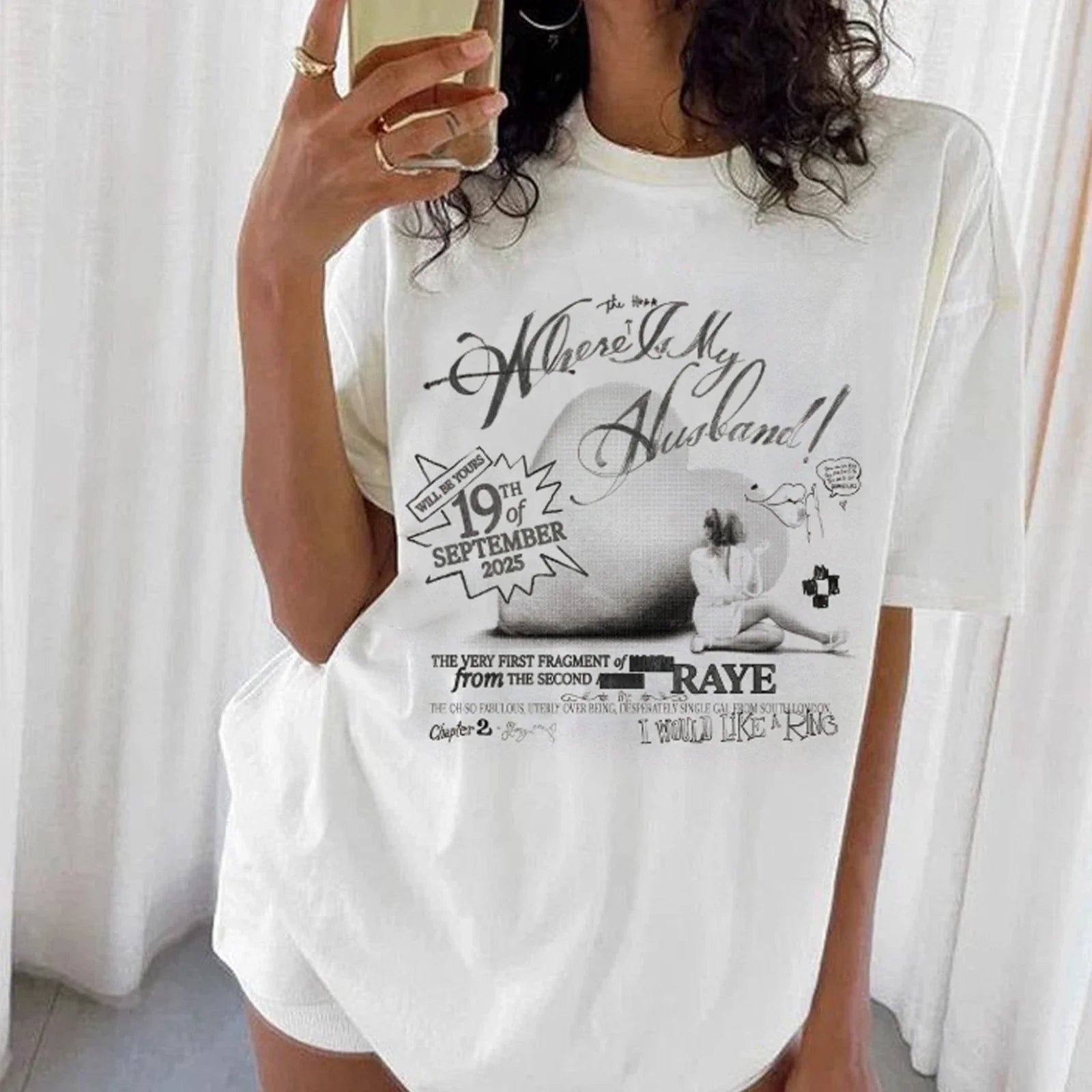 Where is My Husband RAYE T-shirt, Vintage Raye Singer Live Tee for Fans Unisex T-shirt, Sweatshirt, Hoodie, Long Sleeve Tee - T-Shirt, Sweatshirt, Hoodie