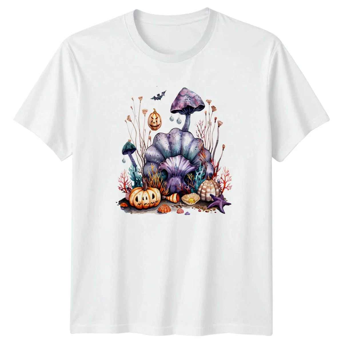 Spooky Underwater Halloween Shell Mushroom T-Shirt Gift For Him And Her Unisex T-shirt, Sweatshirt, Hoodie, Long Sleeve Tee - T-Shirt, Sweatshirt, Hoodie