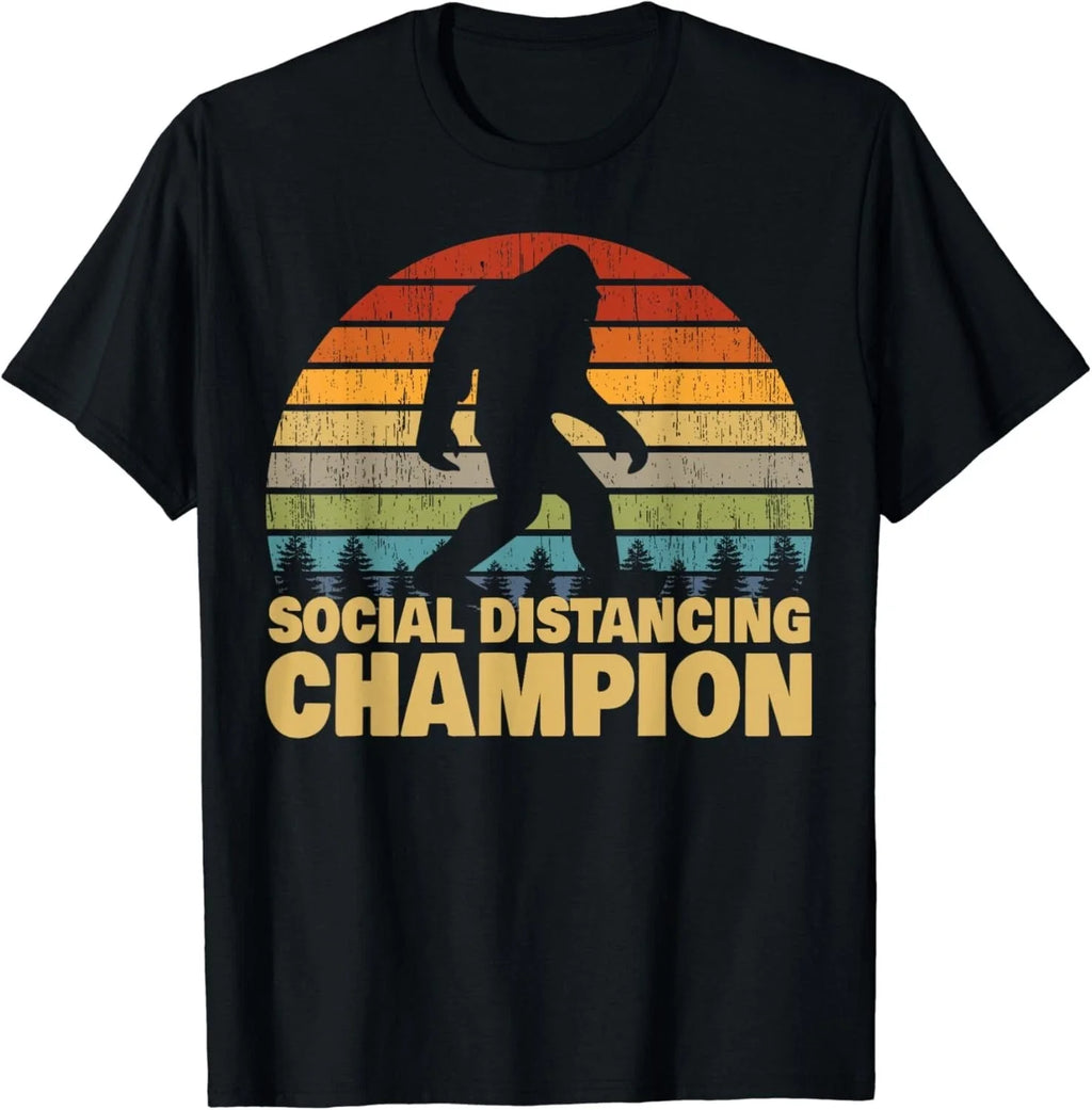 Social Distancing Champion Trendy Meme Funny Bigfoot Gift Unisex T-Shirt Unisex T-shirt, Sweatshirt, Hoodie, Long Sleeve Tee - T-Shirt, Sweatshirt, Hoodie
