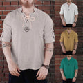 Men Loose Medieval Gothic Renaissance Shirt Lace Up Pirate Costume Tops Unisex T-shirt, Sweatshirt, Hoodie, Long Sleeve Tee - T-Shirt, Sweatshirt, Hoodie