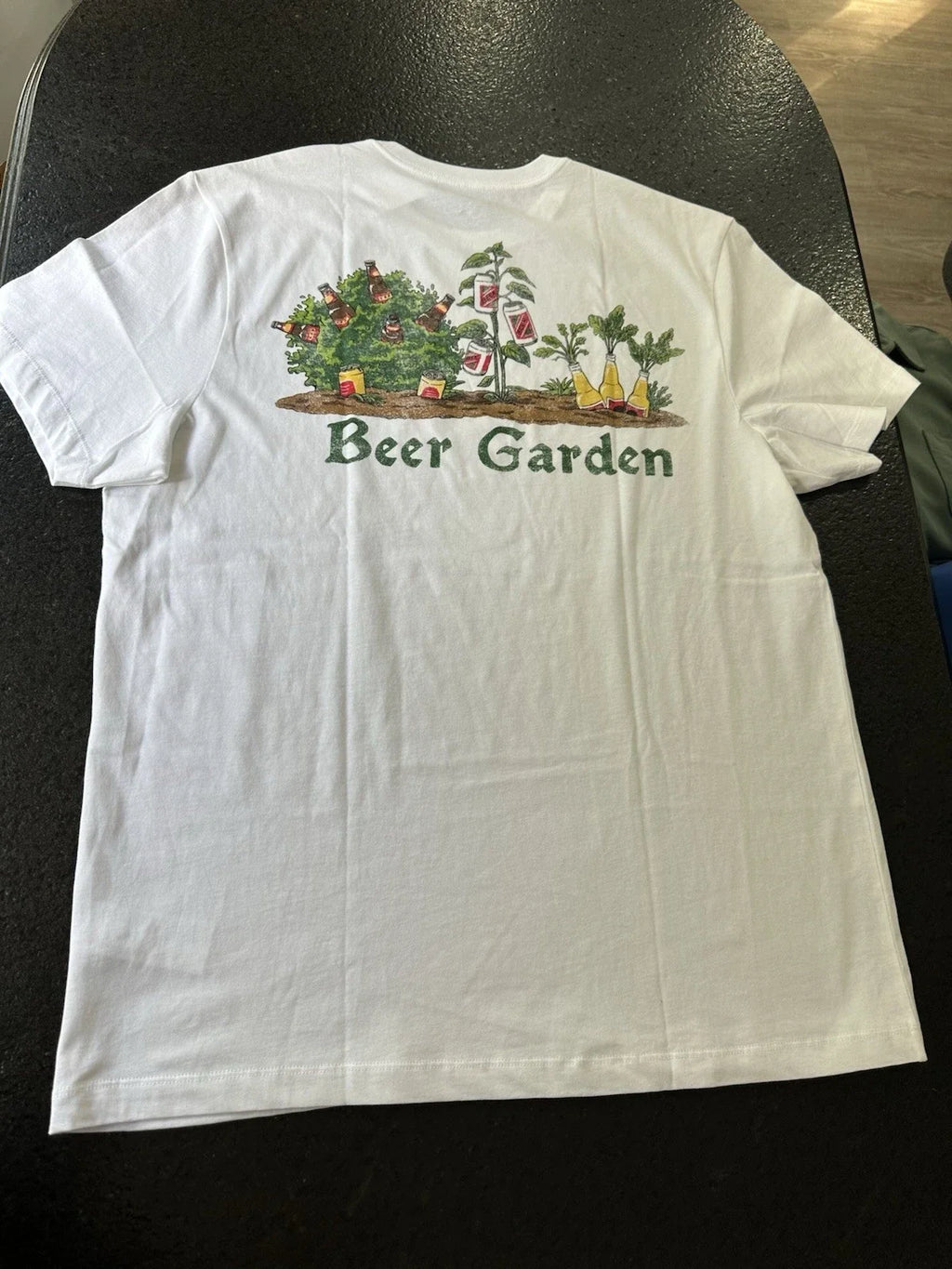 J.Crew Beer Garden Shirt Mens XL White Graphic Tee Unisex T-shirt, Sweatshirt, Hoodie, Long Sleeve Tee - T-Shirt, Sweatshirt, Hoodie