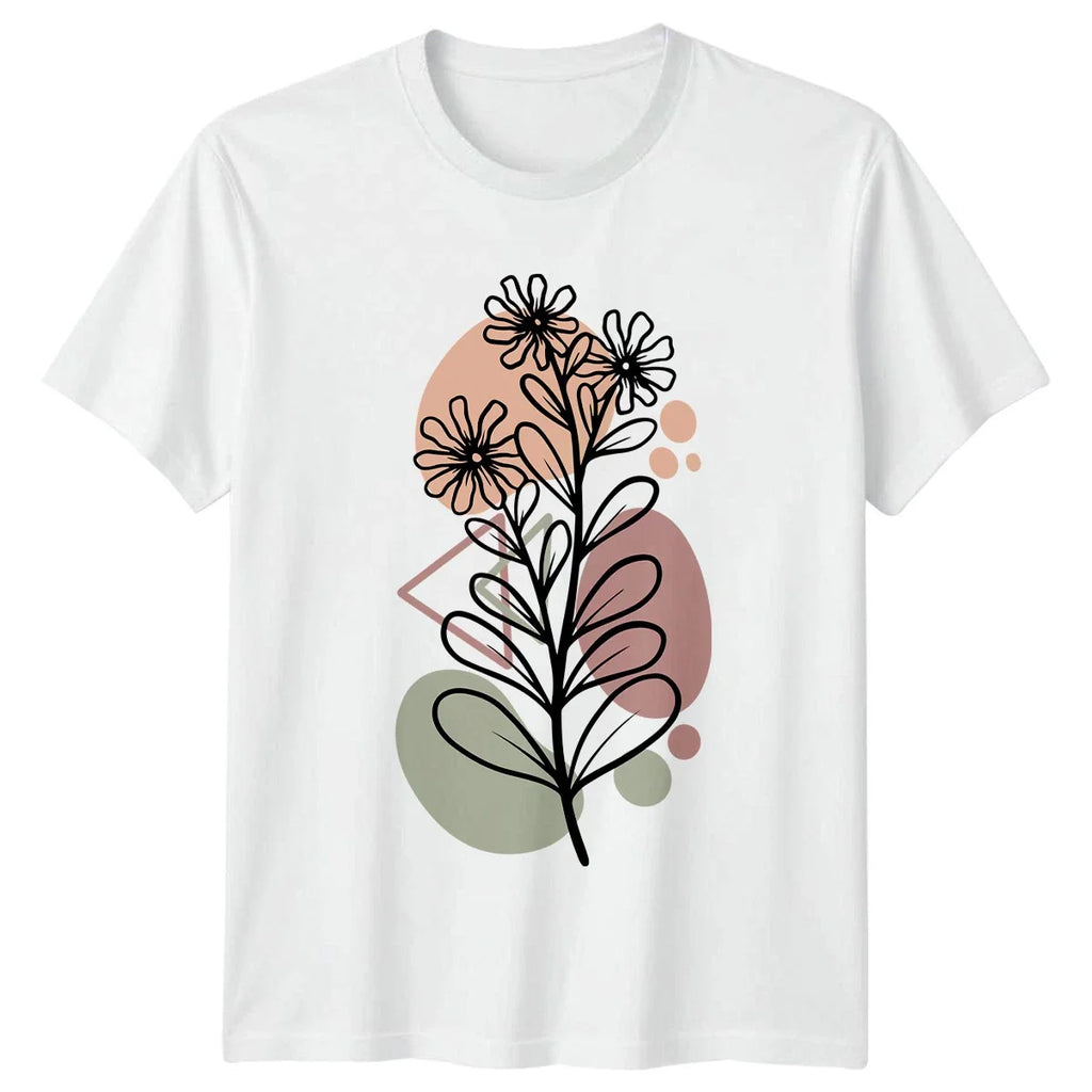 Abstract Boho Botanical Line Art Womens T-Shirt Boho Aesthetic Nature Unisex T-shirt, Sweatshirt, Hoodie, Long Sleeve Tee - T-Shirt, Sweatshirt, Hoodie