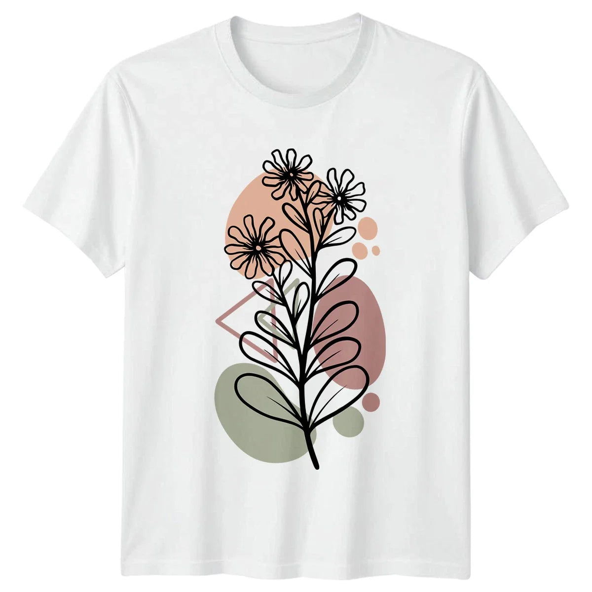 Abstract Boho Botanical Line Art Womens T-Shirt Boho Aesthetic Nature Unisex T-shirt, Sweatshirt, Hoodie, Long Sleeve Tee - T-Shirt, Sweatshirt, Hoodie