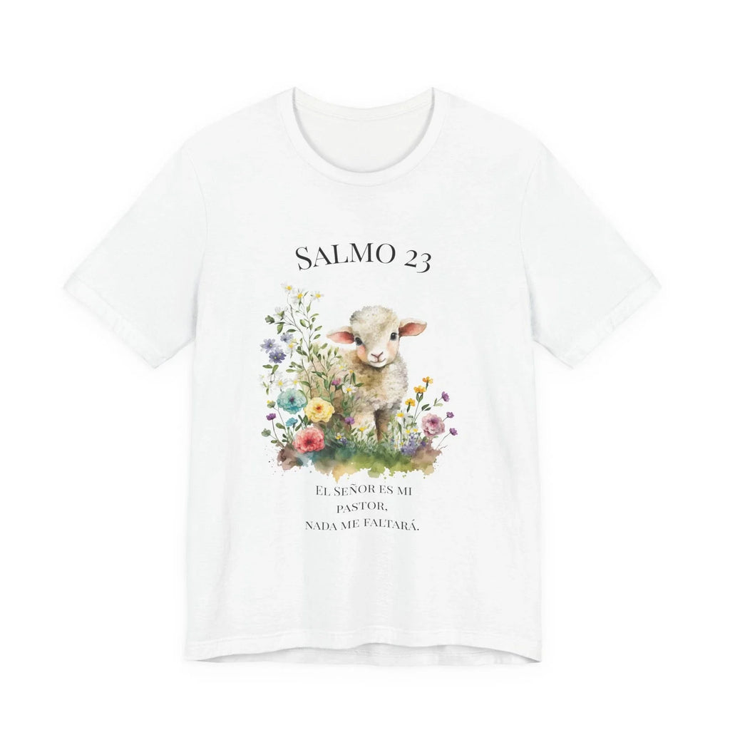 Psalm 23 Lamb T-Shirt | Floral Lamb Illustration, Bible Verse Tee Unisex T-shirt, Sweatshirt, Hoodie, Long Sleeve Tee - T-Shirt, Sweatshirt, Hoodie