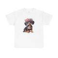 Floral Dachshund Tee, Cute Dog Shirt, Animal Lover Gift, Pet Illustration Tee, Unisex T-shirt, Sweatshirt, Hoodie, Long Sleeve Tee - T-Shirt, Sweatshirt, Hoodie
