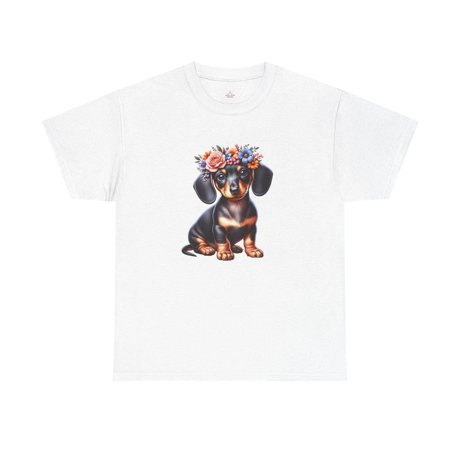 Floral Dachshund Tee, Cute Dog Shirt, Animal Lover Gift, Pet Illustration Tee, Unisex T-shirt, Sweatshirt, Hoodie, Long Sleeve Tee - T-Shirt, Sweatshirt, Hoodie