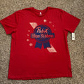 NWT Pabst Blue Ribbon Americana Red Graphic T-Shirt XL Unisex T-shirt, Sweatshirt, Hoodie, Long Sleeve Tee - T-Shirt, Sweatshirt, Hoodie