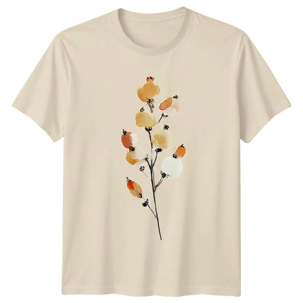 Abstract Watercolor Botanical Art T-Shirt Minimalist Birthday Gift Unisex T-shirt, Sweatshirt, Hoodie, Long Sleeve Tee - T-Shirt, Sweatshirt, Hoodie