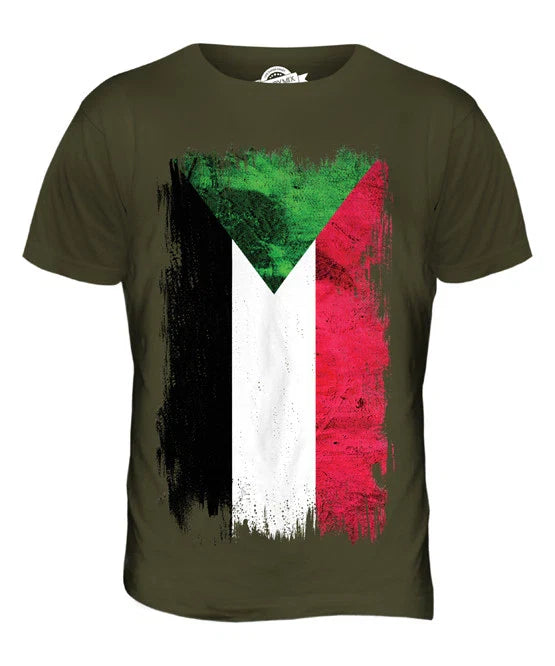 SUDAN GRUNGE FLAG MENS T SHIRT TEE SHIRT XS S M L XL 2XL 3XL 4XL 5XL Unisex T-shirt, Sweatshirt, Hoodie, Long Sleeve Tee - T-Shirt, Sweatshirt, Hoodie