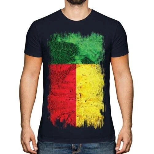 Benin Grunge Flag Men's Box A T-Shirt Unisex T-shirt, Sweatshirt, Hoodie, Long Sleeve Tee - T-Shirt, Sweatshirt, Hoodie
