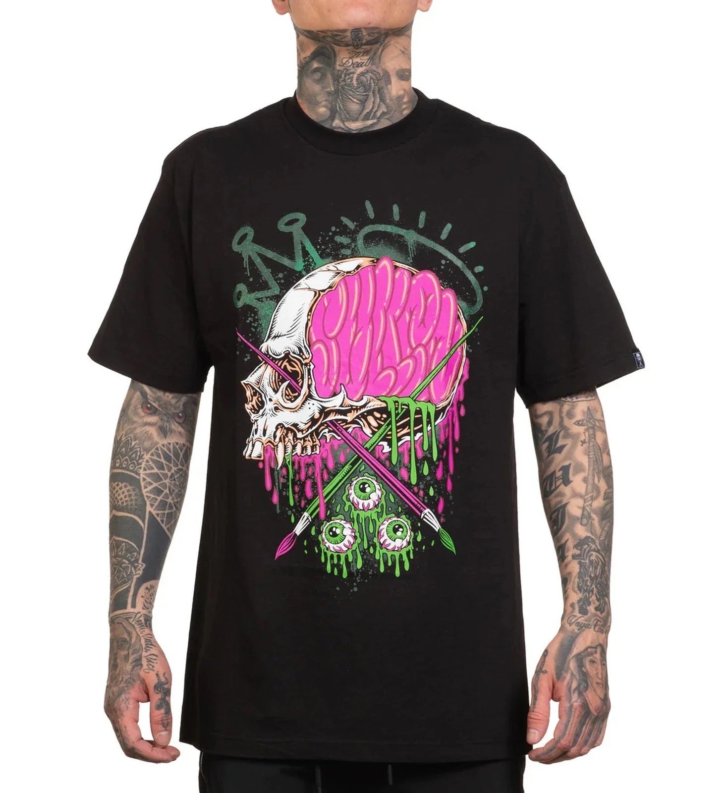 SULLEN CLOTHING CREATIVE MINDS  SKULL & BRUSHES TATTOO ART STANDARD T-SHIRT Unisex T-shirt, Sweatshirt, Hoodie, Long Sleeve Tee - T-Shirt, Sweatshirt, Hoodie