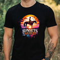 Mens Wild West Cowboy Print Cotton T-Shirt Size XS to 5XL Unisex T-shirt, Sweatshirt, Hoodie, Long Sleeve Tee - T-Shirt, Sweatshirt, Hoodie