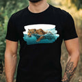 Mens Leopard Swim In Ocean Motif Cotton T-Shirt Size XS to 5XL Unisex T-shirt, Sweatshirt, Hoodie, Long Sleeve Tee - T-Shirt, Sweatshirt, Hoodie