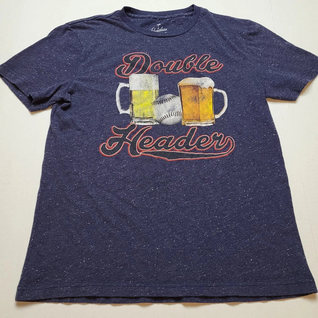 Paradise Double Header T-Shirt Mens M Baseball Beer Blue Tee M28 Unisex T-shirt, Sweatshirt, Hoodie, Long Sleeve Tee - T-Shirt, Sweatshirt, Hoodie