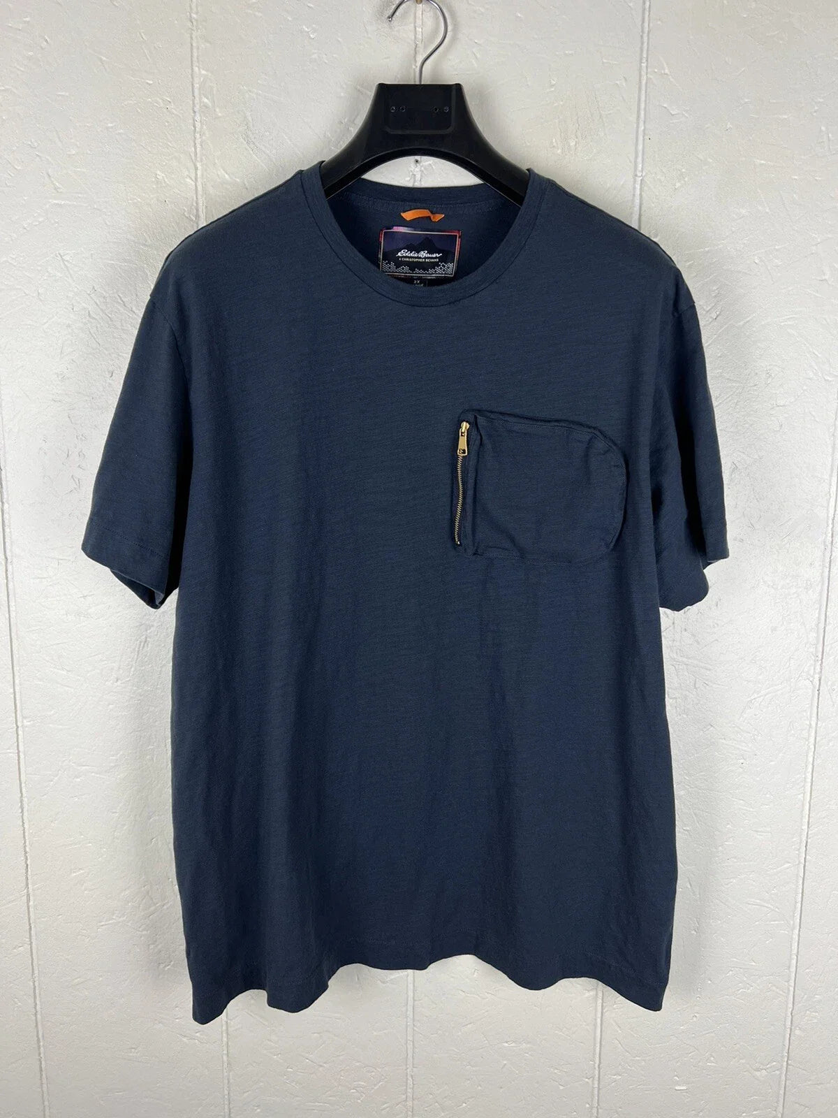 Eddie Bauer Shirt Men Extra Large Blue Crew Neck Short Sleeve Zip Pocket Stretch Unisex T-shirt, Sweatshirt, Hoodie, Long Sleeve Tee - T-Shirt, Sweatshirt, Hoodie