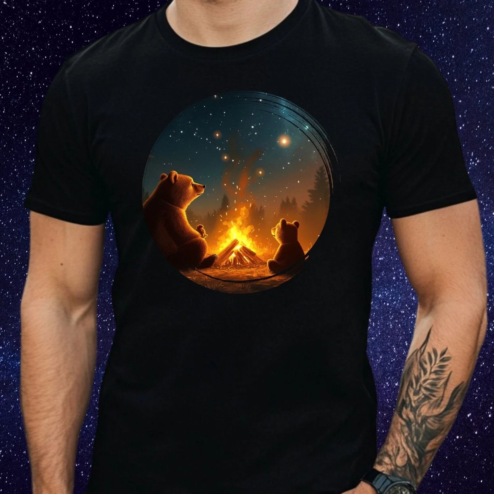 Mens Bear Family Print Cotton T-Shirt Size XS to 5XL Unisex T-shirt, Sweatshirt, Hoodie, Long Sleeve Tee - T-Shirt, Sweatshirt, Hoodie