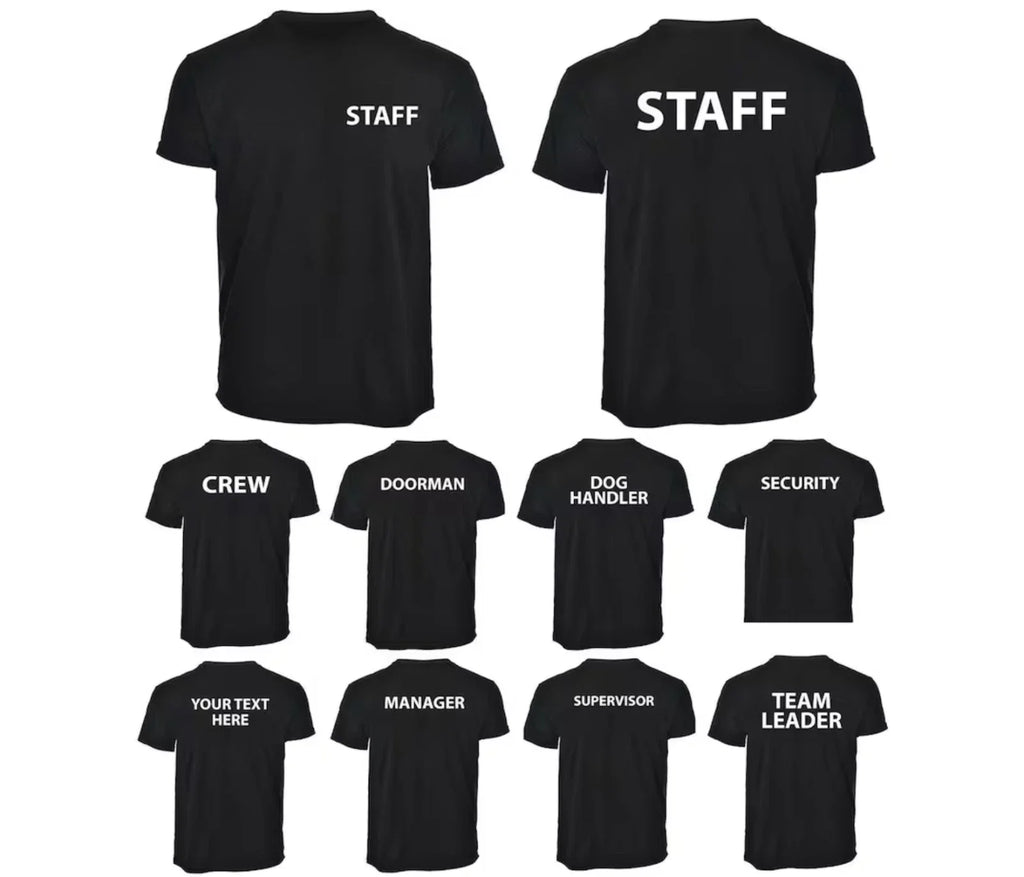 Staff Security Workwear T-Shirt 100% Cotton Printed Uniform Unisex Security Tee Unisex T-shirt, Sweatshirt, Hoodie, Long Sleeve Tee - T-Shirt, Sweatshirt, Hoodie