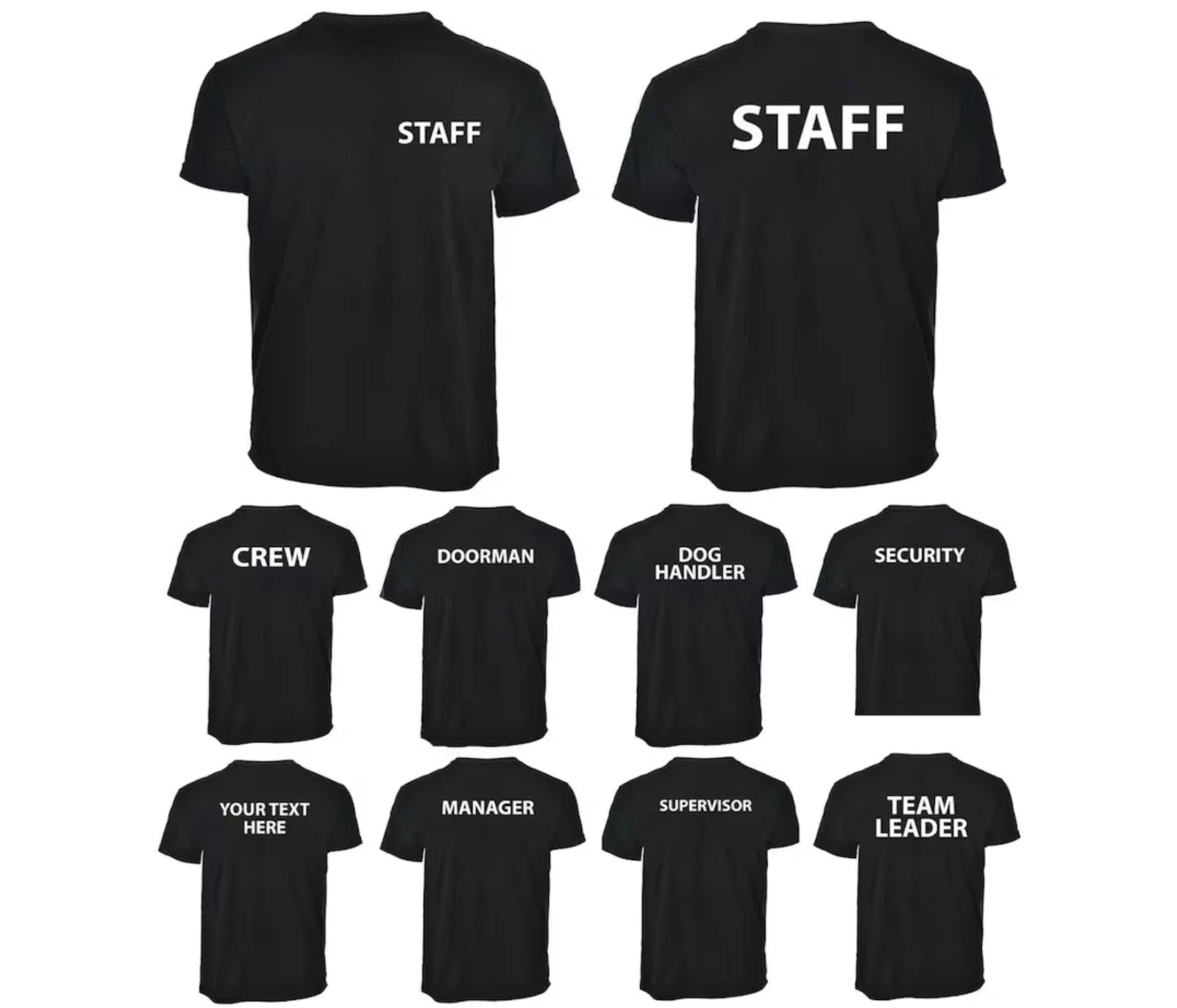 Staff Security Workwear T-Shirt 100% Cotton Printed Uniform Unisex Security Tee Unisex T-shirt, Sweatshirt, Hoodie, Long Sleeve Tee - T-Shirt, Sweatshirt, Hoodie