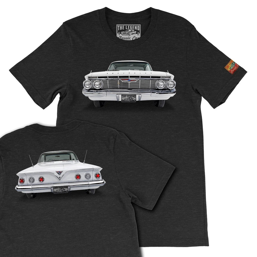 1961 White Chevy Impala  The Legend Classic Car, Men's Gift T-shirts Unisex T-shirt, Sweatshirt, Hoodie, Long Sleeve Tee - T-Shirt, Sweatshirt, Hoodie