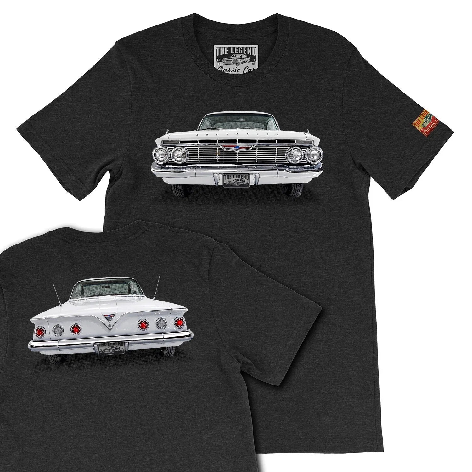 1961 White Chevy Impala  The Legend Classic Car, Men's Gift T-shirts Unisex T-shirt, Sweatshirt, Hoodie, Long Sleeve Tee - T-Shirt, Sweatshirt, Hoodie