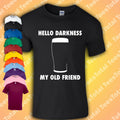 Hello Darkness My Old Friend T-Shirt Funny Guinness Sesh Beer Pub Pints Booze Unisex T-shirt, Sweatshirt, Hoodie, Long Sleeve Tee - T-Shirt, Sweatshirt, Hoodie