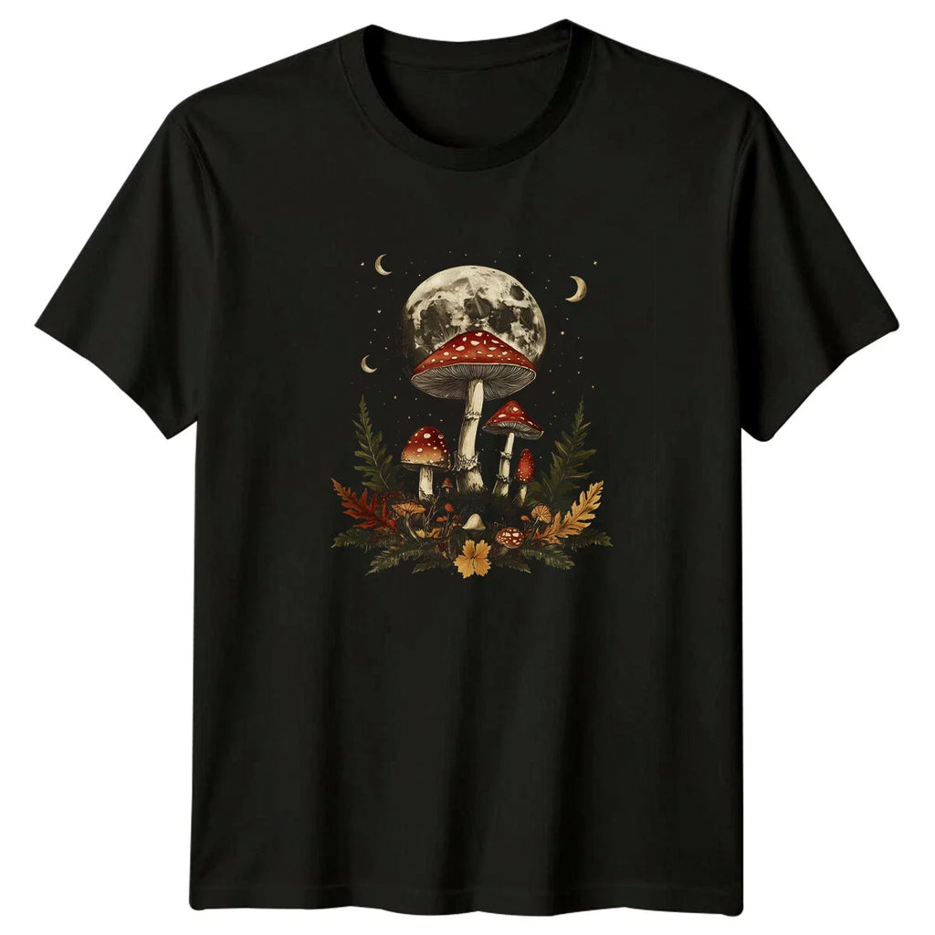 Mushroom Moon Naturecore Aesthetic Botanical Fungi T-Shirt Unisex T-shirt, Sweatshirt, Hoodie, Long Sleeve Tee - T-Shirt, Sweatshirt, Hoodie