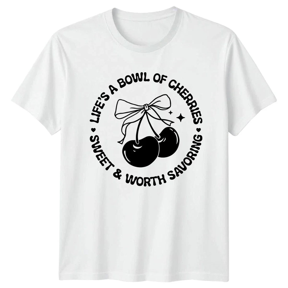 LIFES A BOWL OF CHERRIES T-Shirt Retro Aesthetic Lifestyle Unisex T-shirt, Sweatshirt, Hoodie, Long Sleeve Tee - T-Shirt, Sweatshirt, Hoodie