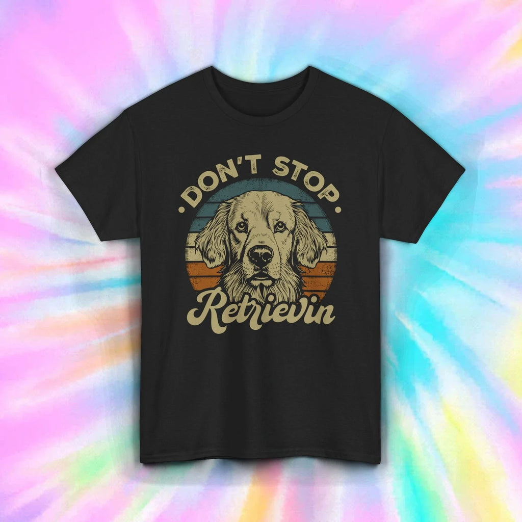 Don't Stop Retrievin Shirt Golden Retriever Dog Lover Retro Tee S-5XL Unisex T-shirt, Sweatshirt, Hoodie, Long Sleeve Tee - T-Shirt, Sweatshirt, Hoodie