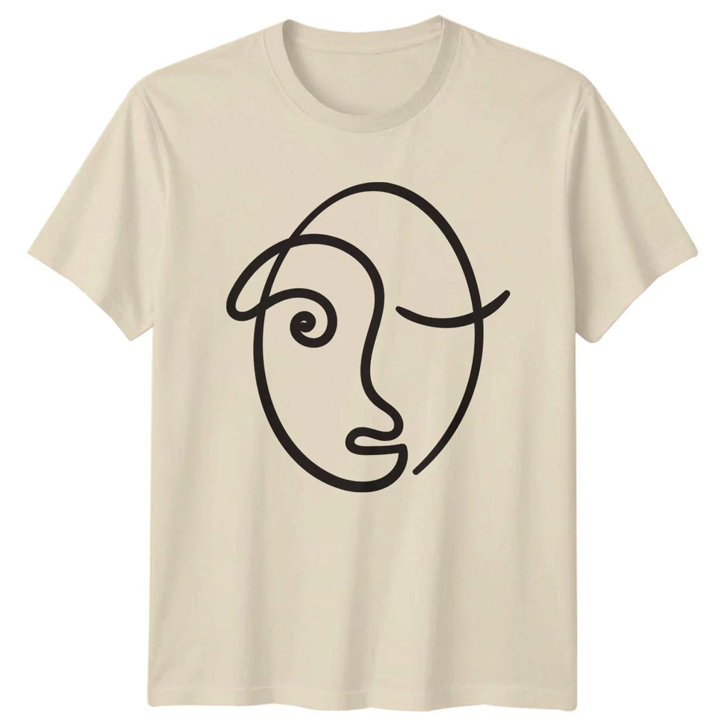 Abstract Minimalist Face Line Art T-Shirt Line Art Abstract Art Birthday Gift Unisex T-shirt, Sweatshirt, Hoodie, Long Sleeve Tee - T-Shirt, Sweatshirt, Hoodie