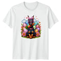 Cute Doberman Dog Wearing Pink Glasses Womens T-Shirt Doberman Pinscher Easter Unisex T-shirt, Sweatshirt, Hoodie, Long Sleeve Tee - T-Shirt, Sweatshirt, Hoodie