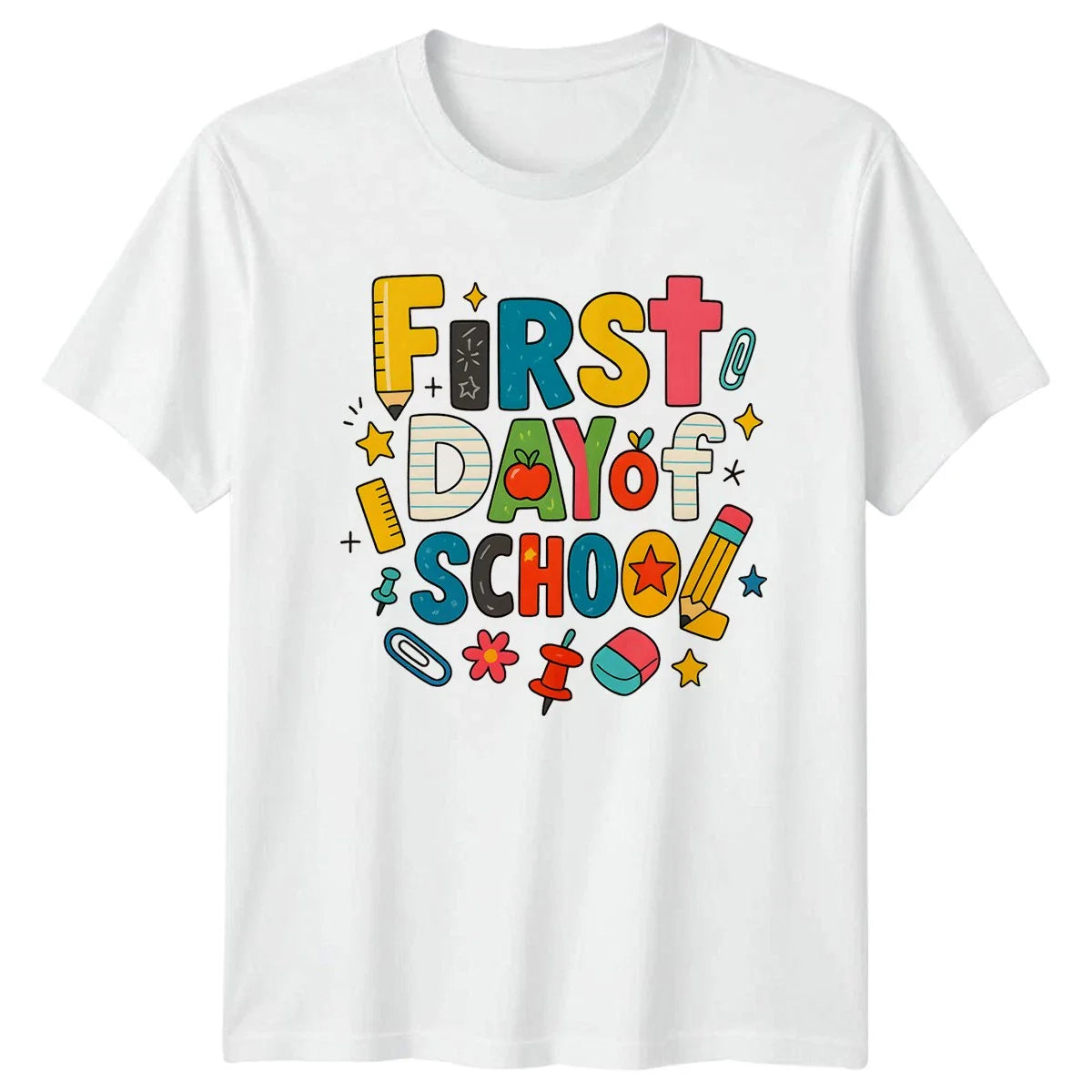 First Day Of School Womens T-Shirt Kindergarten Teacher Back To School Unisex T-shirt, Sweatshirt, Hoodie, Long Sleeve Tee - T-Shirt, Sweatshirt, Hoodie