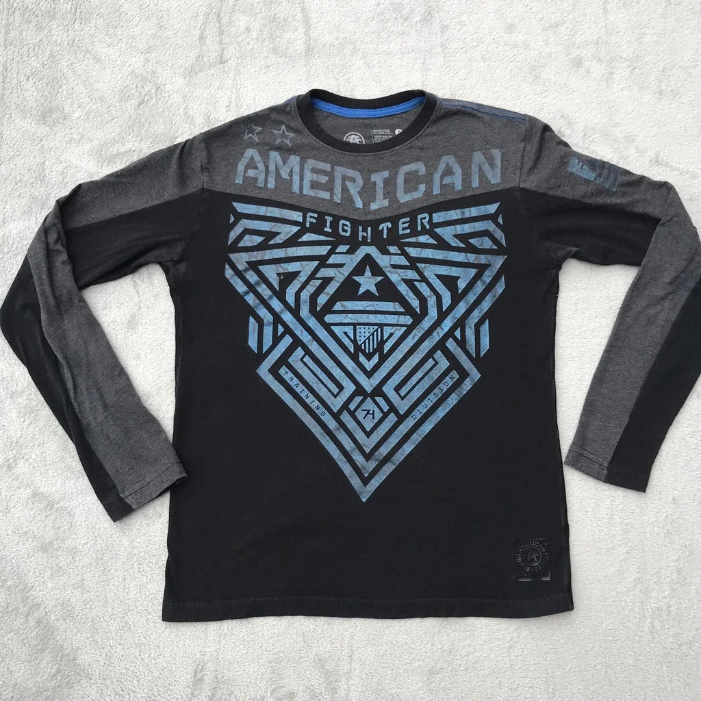 American Fighter Premium Athletics Buckle T Shirt Size M Black Gray Blue Unisex T-shirt, Sweatshirt, Hoodie, Long Sleeve Tee - T-Shirt, Sweatshirt, Hoodie
