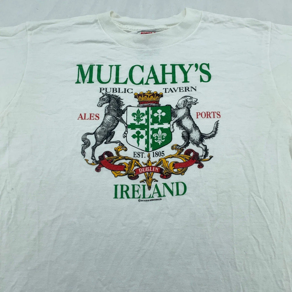vtg 90s MULCAHYS IRELAND BAR  T-Shirt MEDIUM ales beer wine Unisex T-shirt, Sweatshirt, Hoodie, Long Sleeve Tee - T-Shirt, Sweatshirt, Hoodie