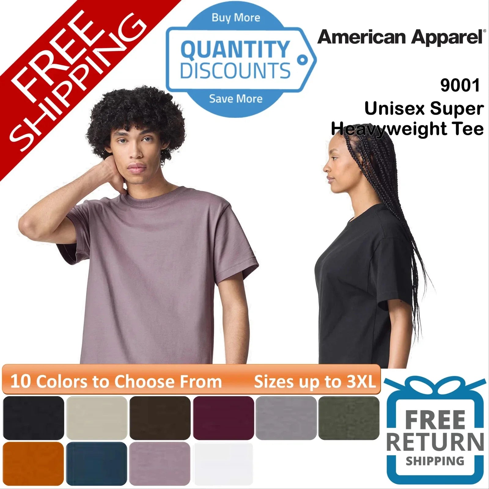 American Apparel Super Heavyweight Tee Shirt Short Sleeve Up To 3XL 9001 Unisex T-shirt, Sweatshirt, Hoodie, Long Sleeve Tee - T-Shirt, Sweatshirt, Hoodie