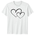 Simple Line Art Hearts Valentines T-Shirt Minimalist Aesthetic Love Couple Unisex T-shirt, Sweatshirt, Hoodie, Long Sleeve Tee - T-Shirt, Sweatshirt, Hoodie