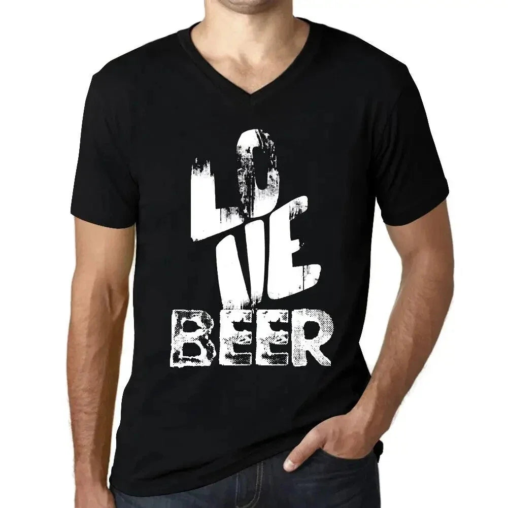 Men's Graphic T-Shirt V Neck Love Beer Eco-Friendly Limited Edition Short Sleeve Unisex T-shirt, Sweatshirt, Hoodie, Long Sleeve Tee - T-Shirt, Sweatshirt, Hoodie