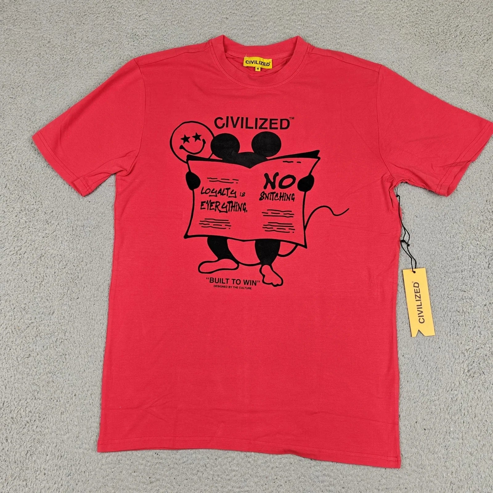 CivilizeD Shirt Mens Medium Red No Snitching Loyalty Graphic Tee New Streetwear Unisex T-shirt, Sweatshirt, Hoodie, Long Sleeve Tee - T-Shirt, Sweatshirt, Hoodie