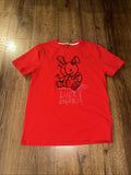 BKYS Lucky Charm Mens M Red T-Shirt Embroidered Button Eye Graphic Bunny Unisex T-shirt, Sweatshirt, Hoodie, Long Sleeve Tee - T-Shirt, Sweatshirt, Hoodie