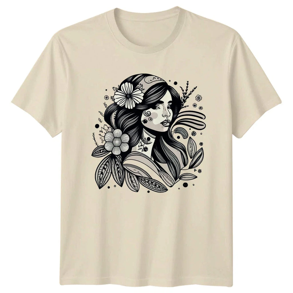 Bohemian Floral Art Womens T-Shirt Boho Aesthetic Fashion Birthday Gift For Her Unisex T-shirt, Sweatshirt, Hoodie, Long Sleeve Tee - T-Shirt, Sweatshirt, Hoodie