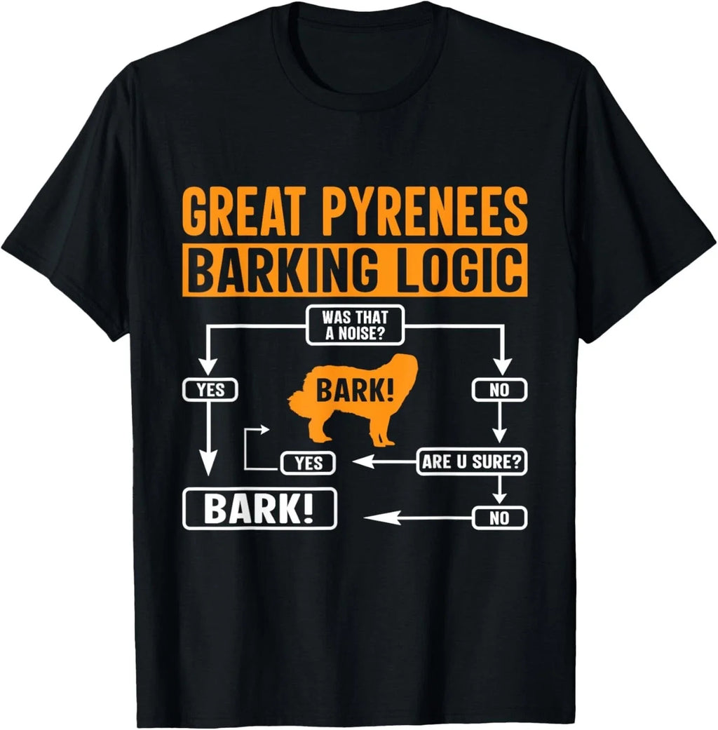 Great Pyrenees Barking Logic Funny Dog Lover Saying Gift Unisex T-Shirt Unisex T-shirt, Sweatshirt, Hoodie, Long Sleeve Tee - T-Shirt, Sweatshirt, Hoodie
