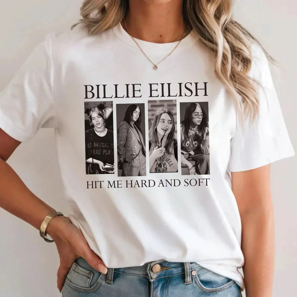 Billie Eilish Hit Me Hard And Soft T-Shirt Music Fan Concert Unisex Gift Tee Top Unisex T-shirt, Sweatshirt, Hoodie, Long Sleeve Tee - T-Shirt, Sweatshirt, Hoodie