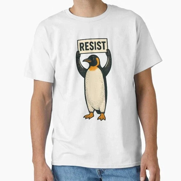 Funny Penguin Resist Cool Penguins Vintage Pr T-Shirt Made in US/AUS Size S-2XL Unisex T-shirt, Sweatshirt, Hoodie, Long Sleeve Tee - T-Shirt, Sweatshirt, Hoodie