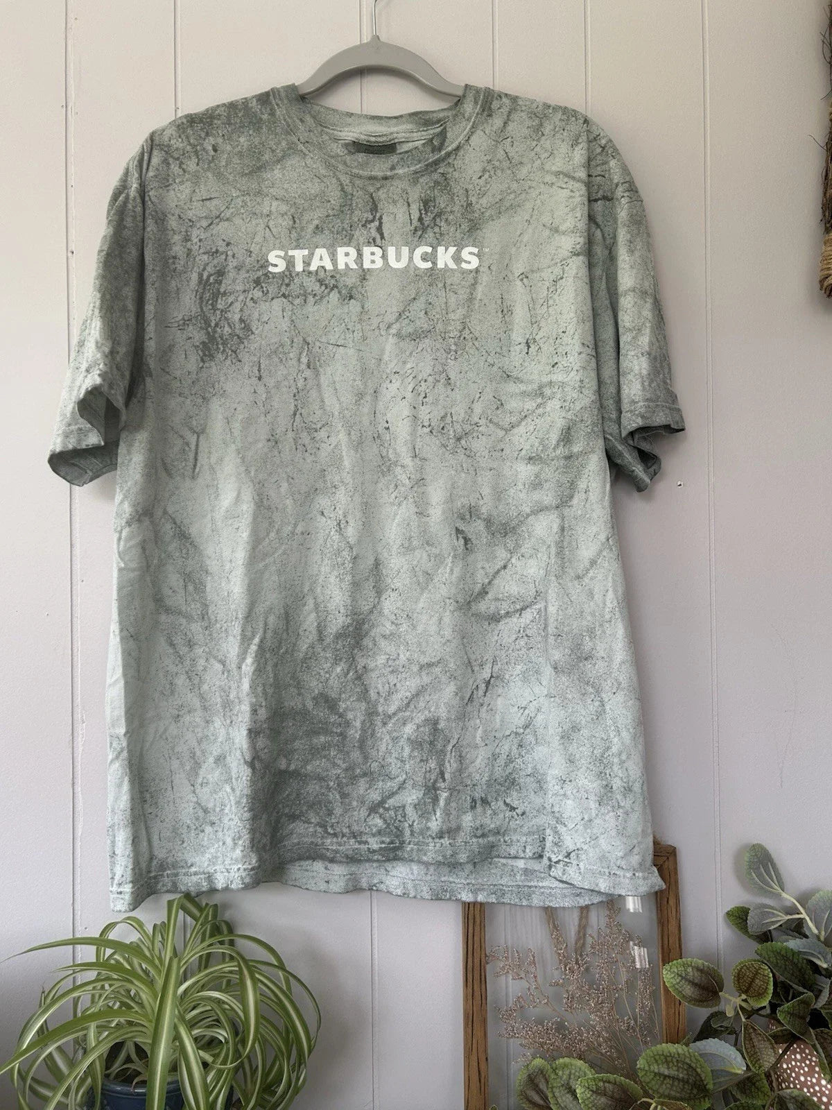 Starbucks Logo Soft Weave T-Shirt Mens Tie Dye Tee XL Cotton Gray Green Tee Unisex T-shirt, Sweatshirt, Hoodie, Long Sleeve Tee - T-Shirt, Sweatshirt, Hoodie