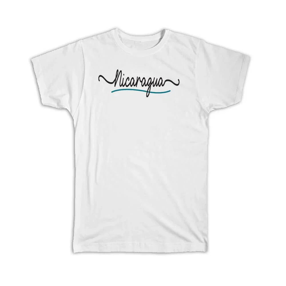 Gift T-Shirt : Nicaragua Flag Colors Nicaraguan Travel Expat Country Minimalist Unisex T-shirt, Sweatshirt, Hoodie, Long Sleeve Tee - T-Shirt, Sweatshirt, Hoodie