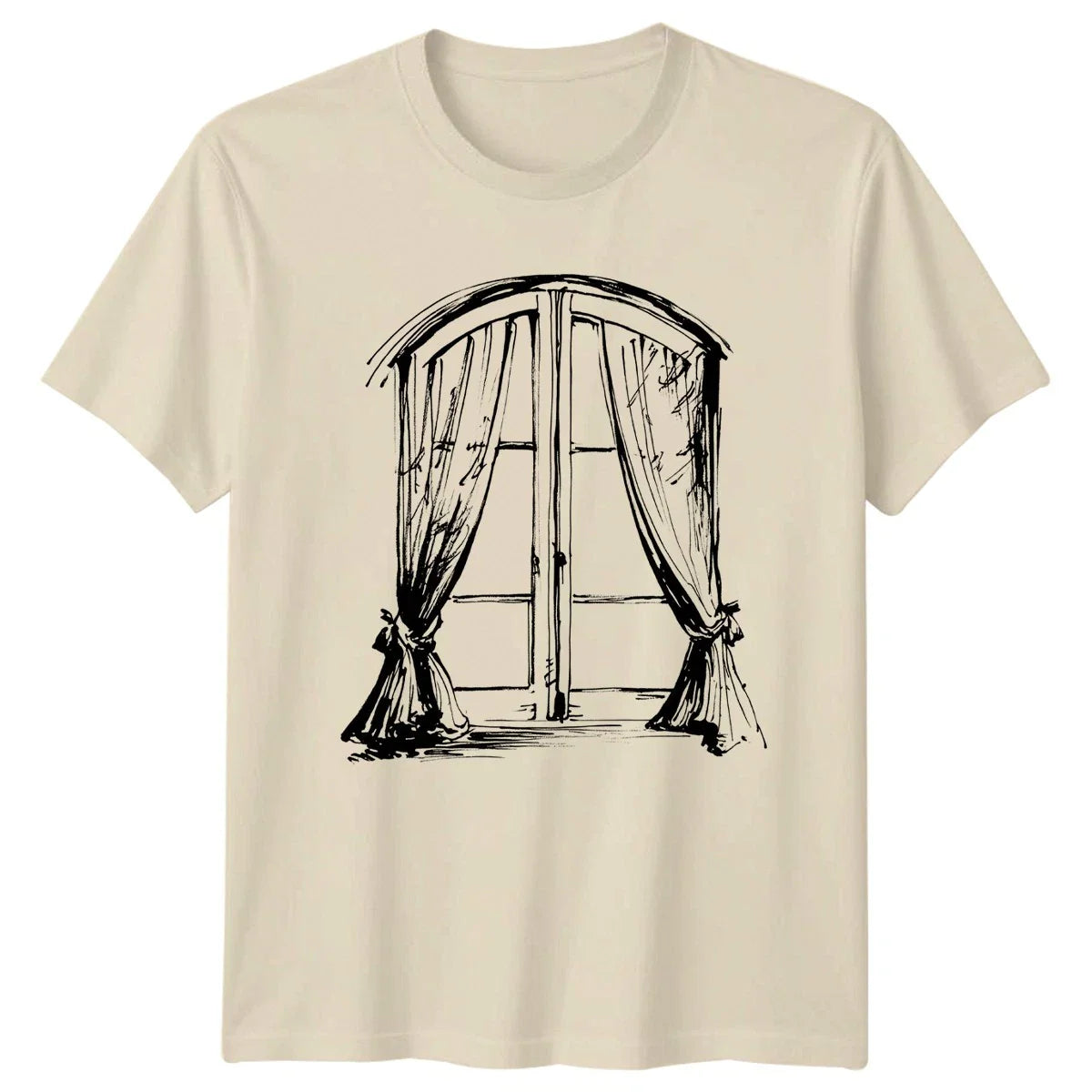 Black And White Ink Sketch Of T-Shirt Architectural Line Art Aesthetic Decor Unisex T-shirt, Sweatshirt, Hoodie, Long Sleeve Tee - T-Shirt, Sweatshirt, Hoodie