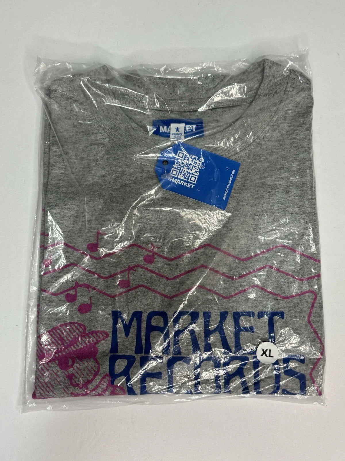 MARKET Records Graphic T-Shirt Grey Size XL NEW Sealed Streetwear Tee Unisex T-shirt, Sweatshirt, Hoodie, Long Sleeve Tee - T-Shirt, Sweatshirt, Hoodie