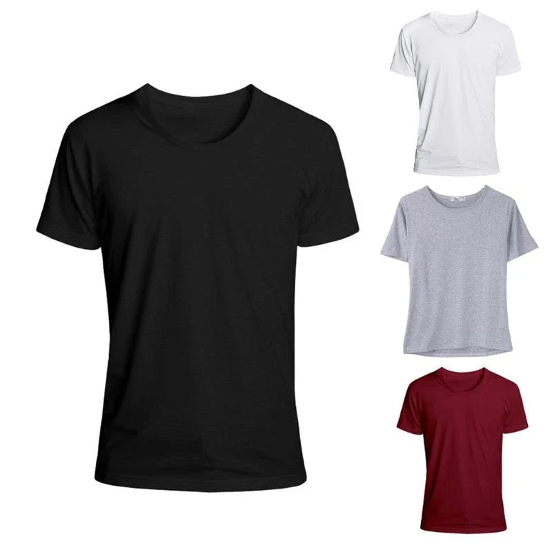 4 Colors Mens Trendy Short Sleeve T-Shirts Classic Basic Solid Color Workout Spo Unisex T-shirt, Sweatshirt, Hoodie, Long Sleeve Tee - T-Shirt, Sweatshirt, Hoodie