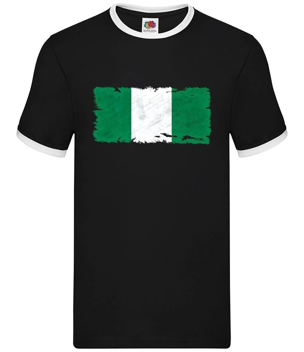 Nigeria Grunge Stile Bandiera - Uomo Suoneria - Nigeriano Paese Viaggio Bandiere Unisex T-shirt, Sweatshirt, Hoodie, Long Sleeve Tee - T-Shirt, Sweatshirt, Hoodie