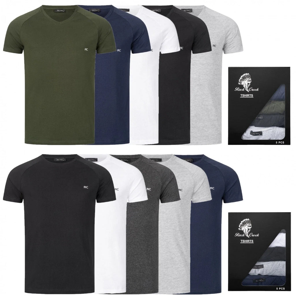 Mens T-Shirt Lot of 5 Basic Tee Short Sleeve V Neck Crew Neck M69 Unisex T-shirt, Sweatshirt, Hoodie, Long Sleeve Tee - T-Shirt, Sweatshirt, Hoodie