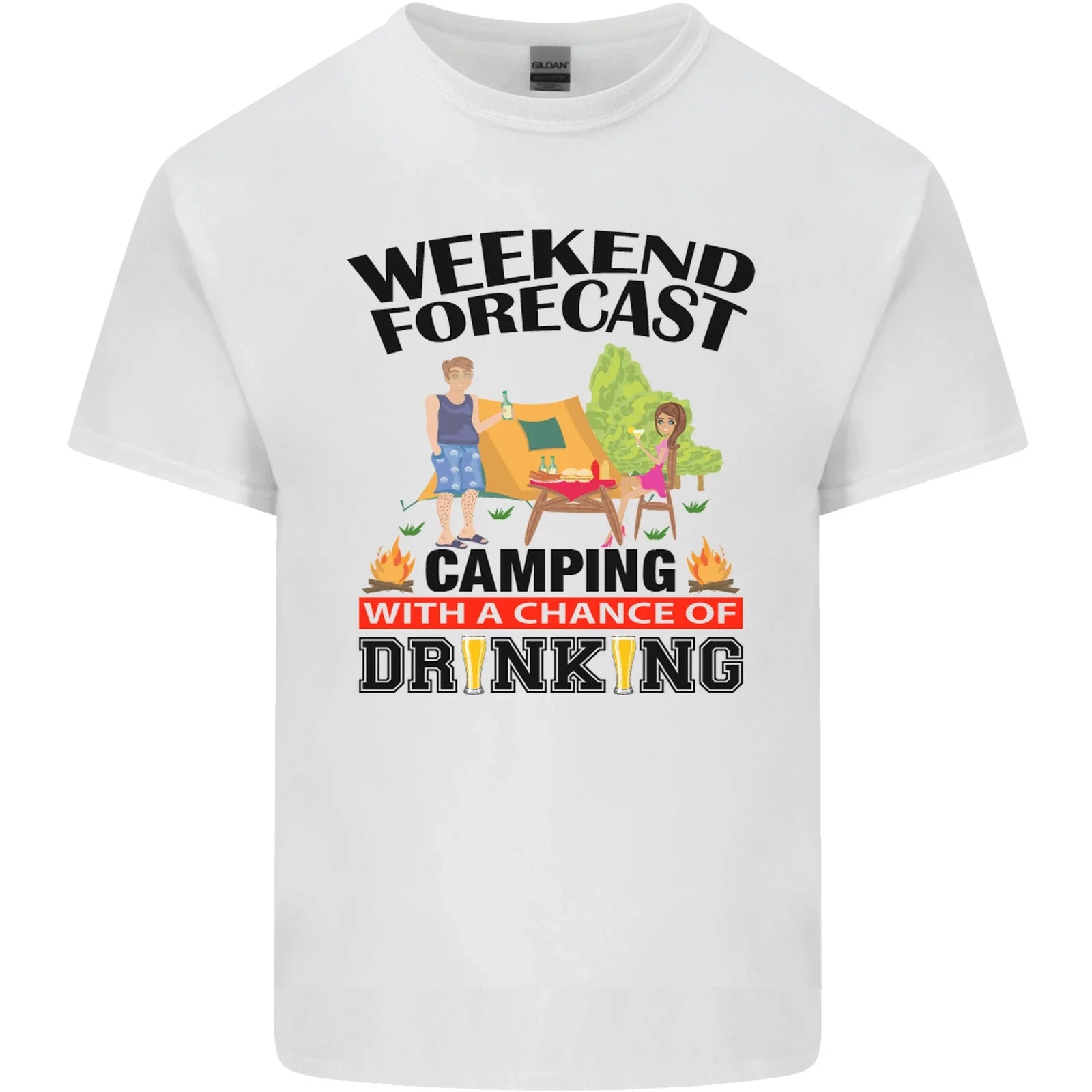 Camping Weekend Forecast Funny Alcohol Beer Mens Light Cotton T-Shirt Unisex T-shirt, Sweatshirt, Hoodie, Long Sleeve Tee - T-Shirt, Sweatshirt, Hoodie